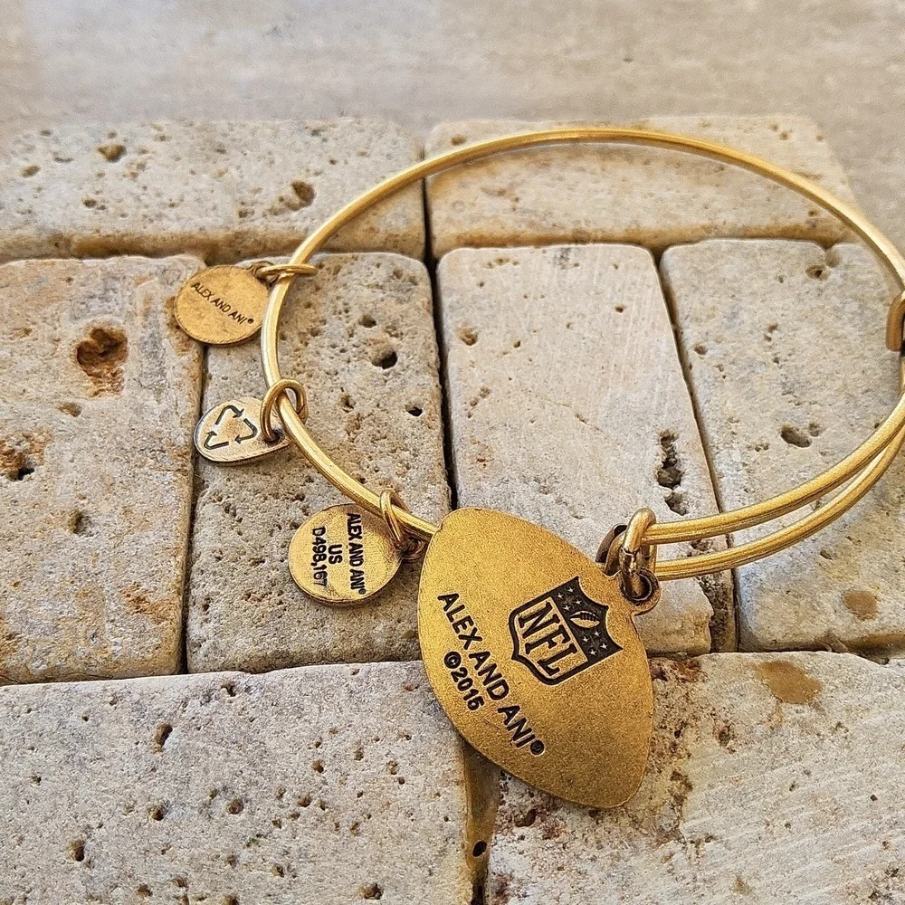 Alex and Ani gold NFL Houston Texans bracelet with charms